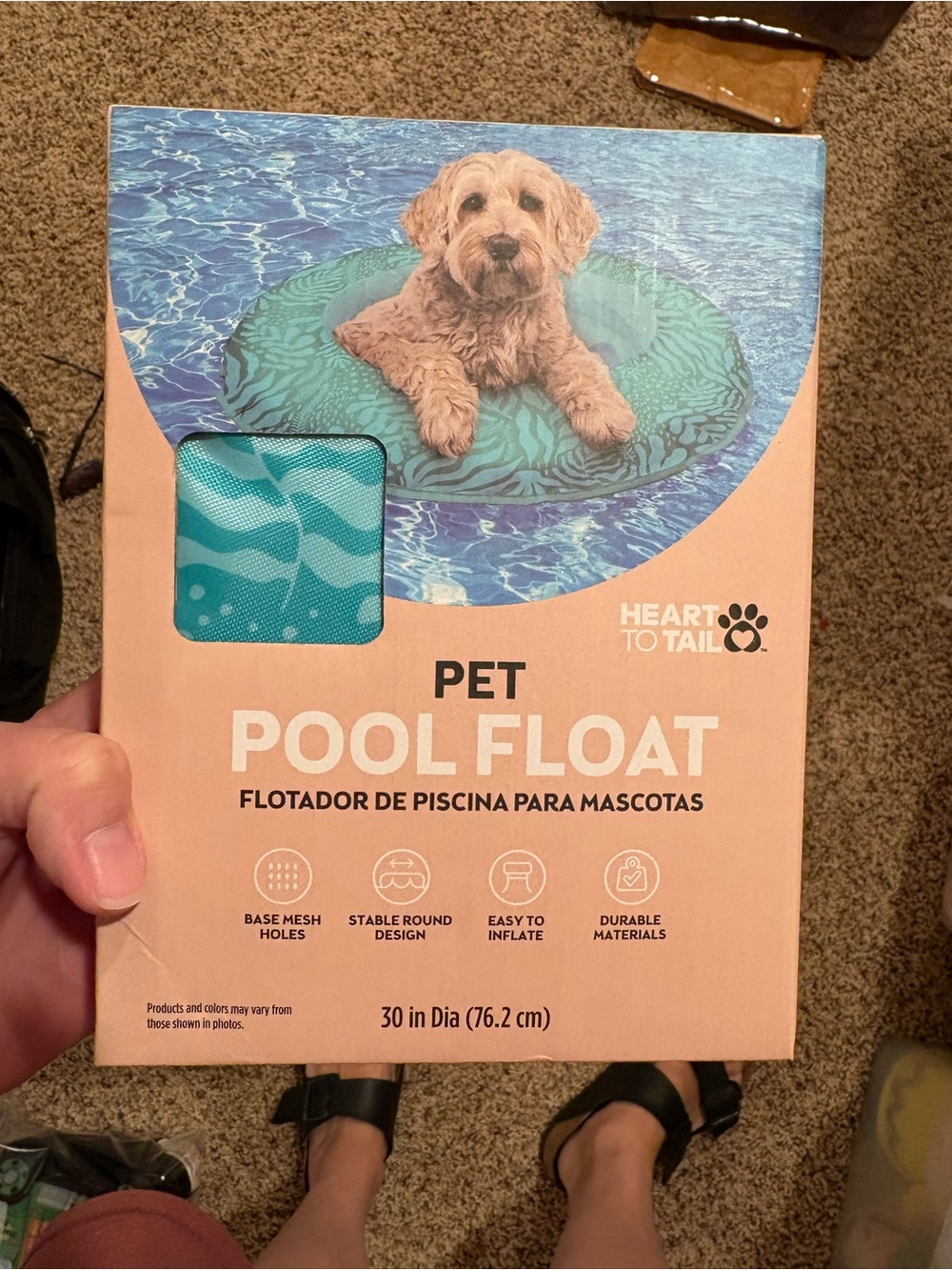 Heart to Tail Teal Pet Pool Float - 30 in